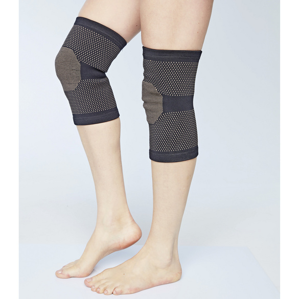 Bandage de genou avec fibres enrichies en cuivre - noir