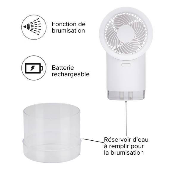 Ventilateur à brume d'eau avec batterie Lifetime Air