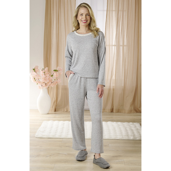 Pull d’intérieur gris chiné