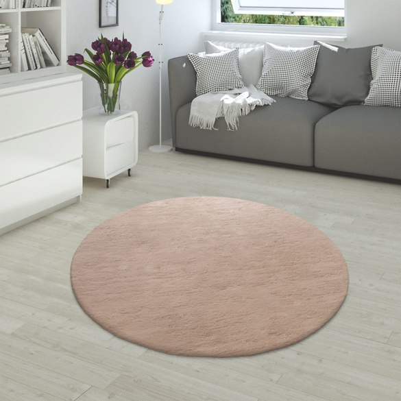 Tapis à poils longs RABBIT 780 Beige Rond Paco Home