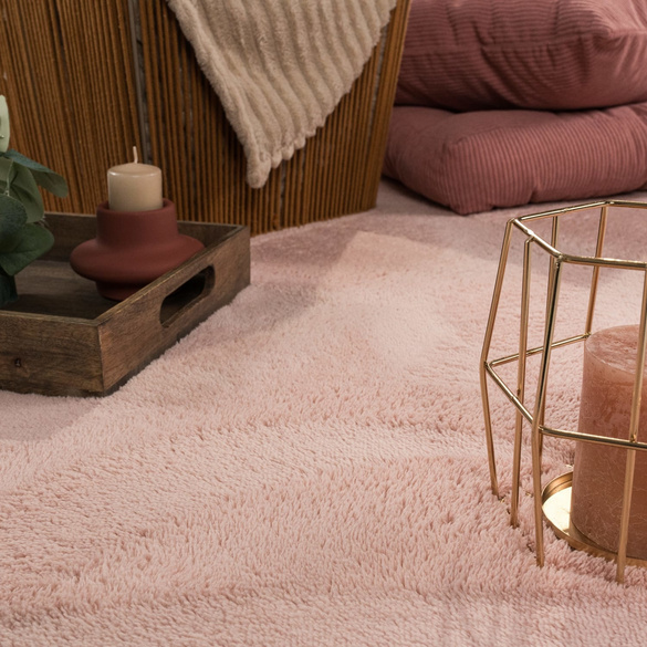 Tapis ras du sol CADIZ 630 Rose Rectangulaire Paco Home