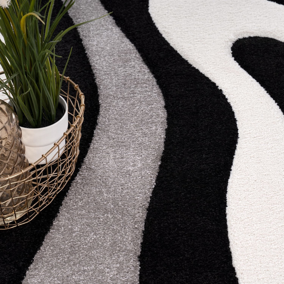 Tapis DIAMOND 760 Noir Rectangulaire Paco Home