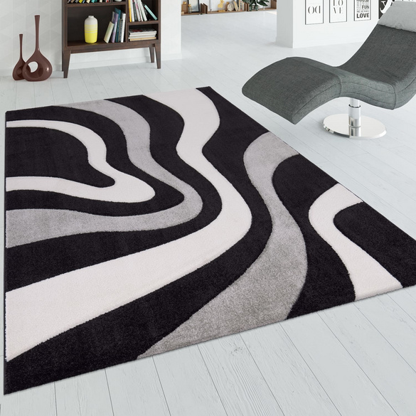 Tapis DIAMOND 760 Noir Rectangulaire Paco Home