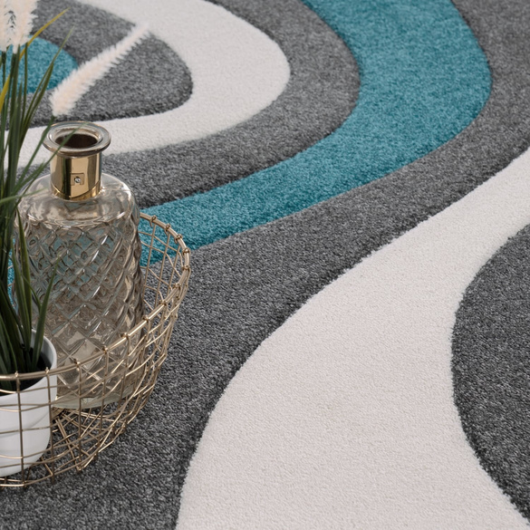 Tapis DIAMOND 760 Turquoise Rectangulaire Paco Home