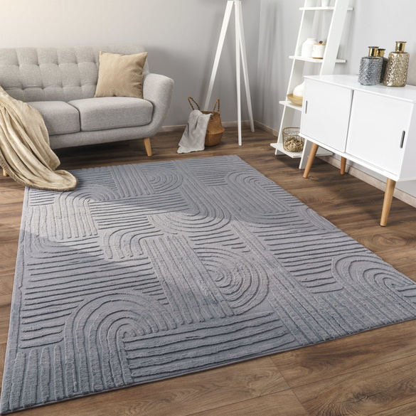 Tapis LELYSTAD 527 Anthracite Rectangulaire Paco Home