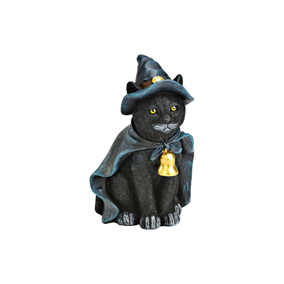 Figurine de chat d'Halloween avec un chapeau de sorcière