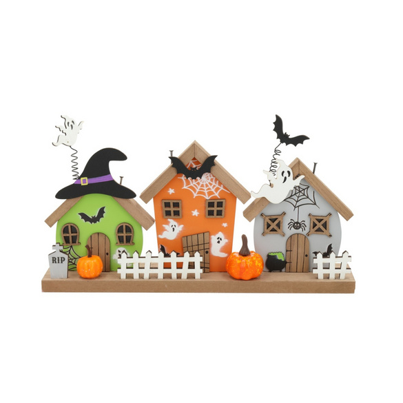 Vitrine de maison en bois sur le thème d'Halloween
