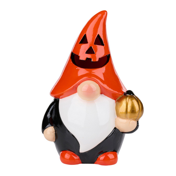 Nain d'Halloween à LED avec un chapeau en forme de citrouille