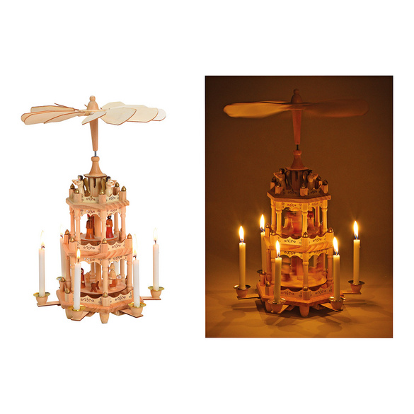 Pyramide de Noël en bois, couleur naturelle