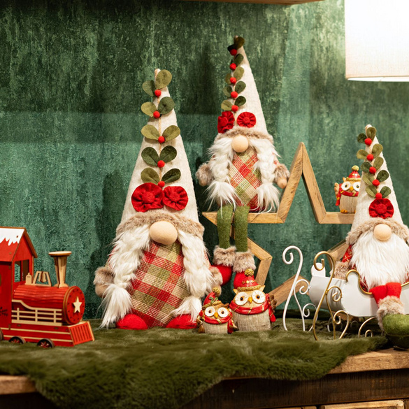Train de Noël à LED avec décor hivernal en bois
