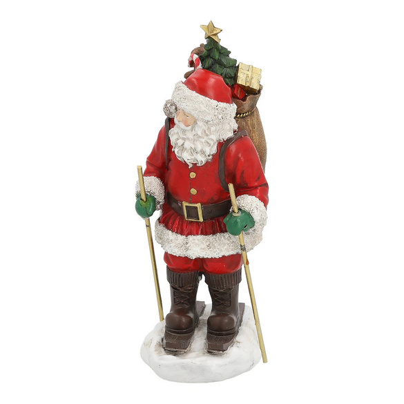 Figurine décorative « Père Noël à skis » en poly
