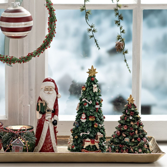 Boîte à musique en forme de sapin de Noël en poly
