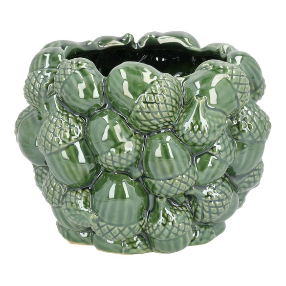 Pot de fleurs « Gland » en céramique, vert