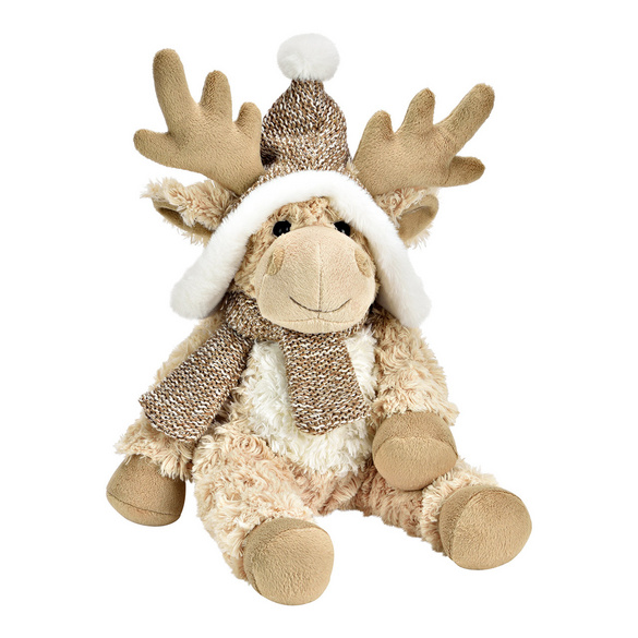 Peluche élan avec un bonnet