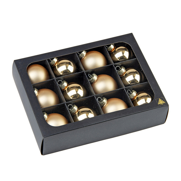 Boules de Noël dorées, lot de 12 – Wurm