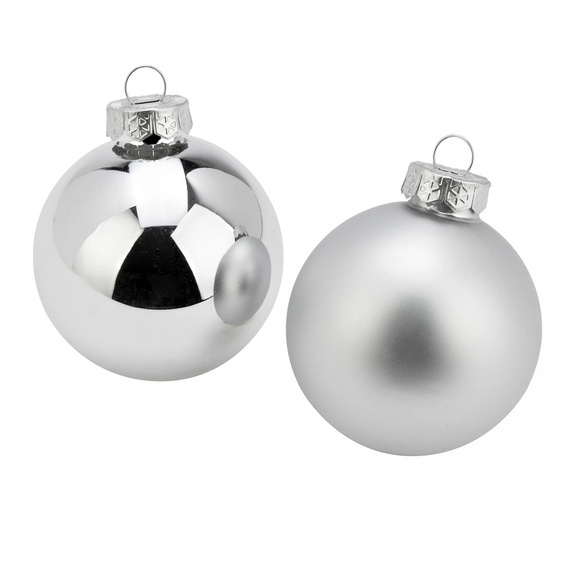 Boules de Noël argentées, lot de 12 – Wurm