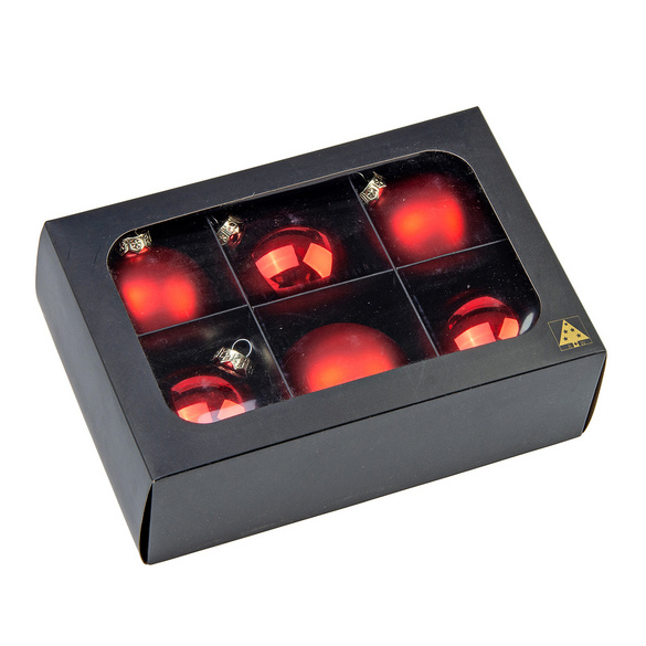 Boules de Noël rouges, lot de 6 – Wurm