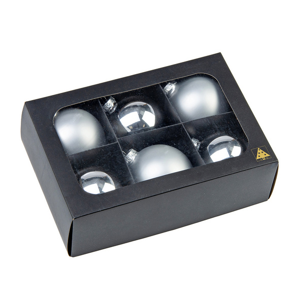 Boules de Noël argentées, lot de 6 – Wurm