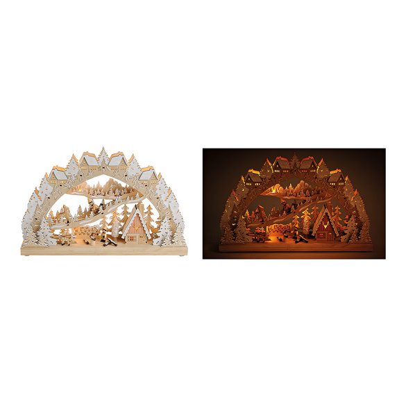 Arche lumineuse « Enfants dans la forêt en hiver » avec LED – Ver