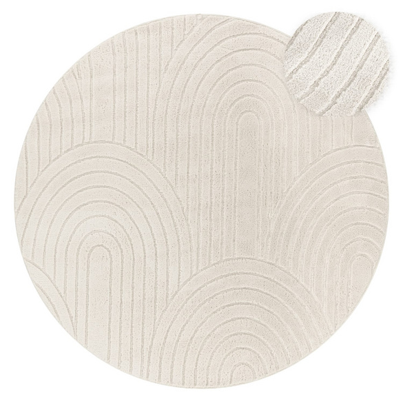 Tapis Paco Home TOKIO 471, rond, couleur crème