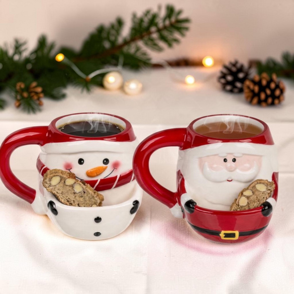 Tasse à café « Noël » avec compartiment à biscuits
