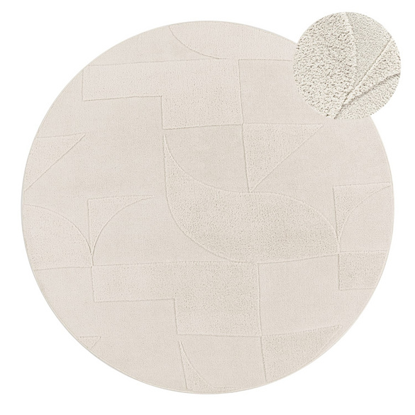 Tapis Paco Home TOKIO 472, couleur crème, rond