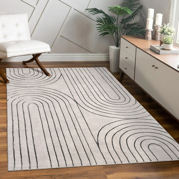 Tapis à poils courts Tuana 215 Gris Paco Home