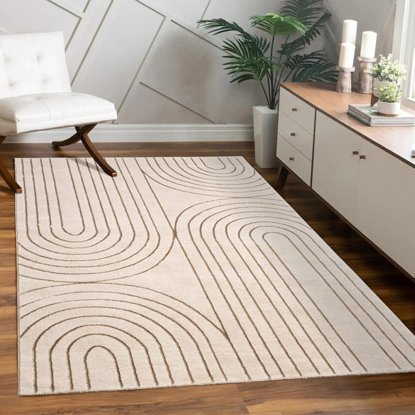 Tapis à poils courts Tuana 215 Crème Paco Home
