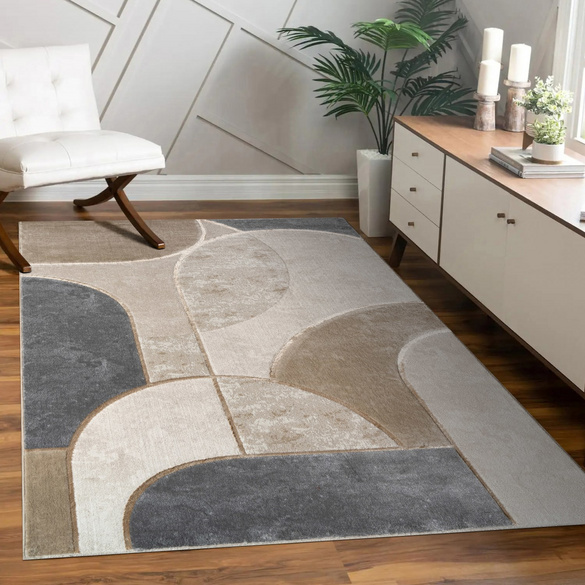 Tapis à poils courts Tuana 220 Gris Paco Home