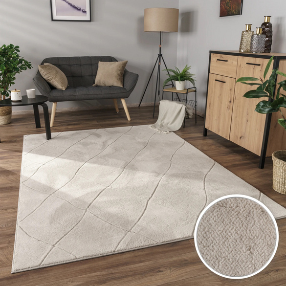 Tapis à poils courts Utrecht 641 Crème Paco Home