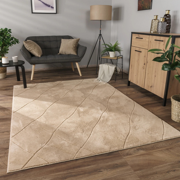 Tapis à poils courts Utrecht 641 Beige Paco Home