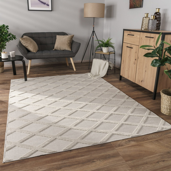 Tapis à poils courts Utrecht 642 Crème Paco Home