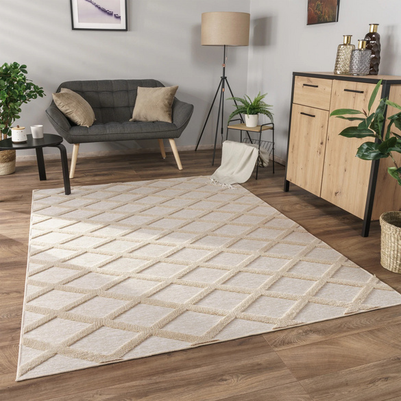 Tapis à poils courts Utrecht 642 Beige Paco Home