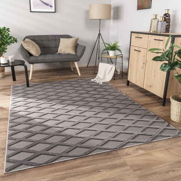 Tapis à poils courts Utrecht 642 Anthracite Paco Home