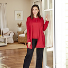 Gilet avec strass, rouge Amélie di Santi