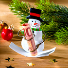 Idée cadeau d'argent Figurine de déco Bonhomme de neige