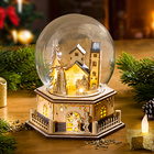 Boule de verre avec LED et musique