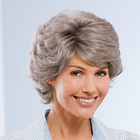 Perruque naturelle "Daniela", poivre et sel