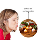 Lot de 4 bougies chauffe-plats LED à piles