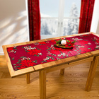 Chemin de table "Poinsettia" rouge, 40x90 cm