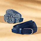 Lot de 2 ceintures marine/marine-blanc