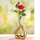 Vase en forme de coeur coloris doré