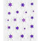 Déco de fenêtre 18 étoiles, blanc violet