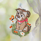 Suspension en textile Chien