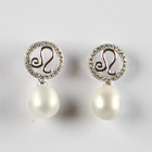 Boucles d'oreilles "Lion" avec perle Amélie di Santi