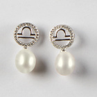 Boucles d'oreilles "Balance" avec perle Amélie di Santi