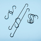 Crochets en métal, noir, lot de 8