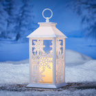 Lanterne LED avec flocons de neige