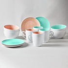 Service rosé et vert Basilico, 12 pièces