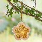 Suspension bois LED "Fleur"